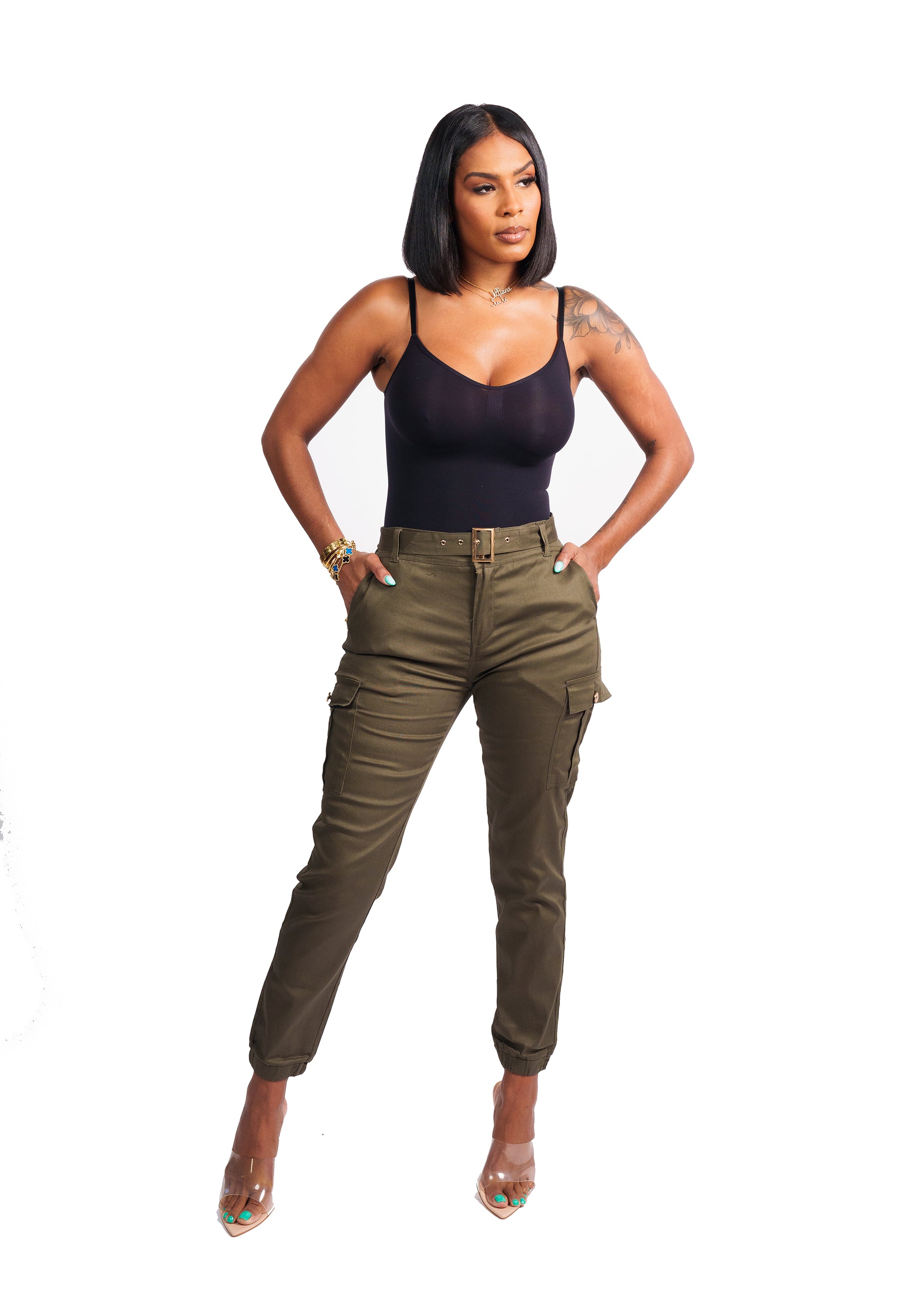 HIGH WAIST ARMY PANTS