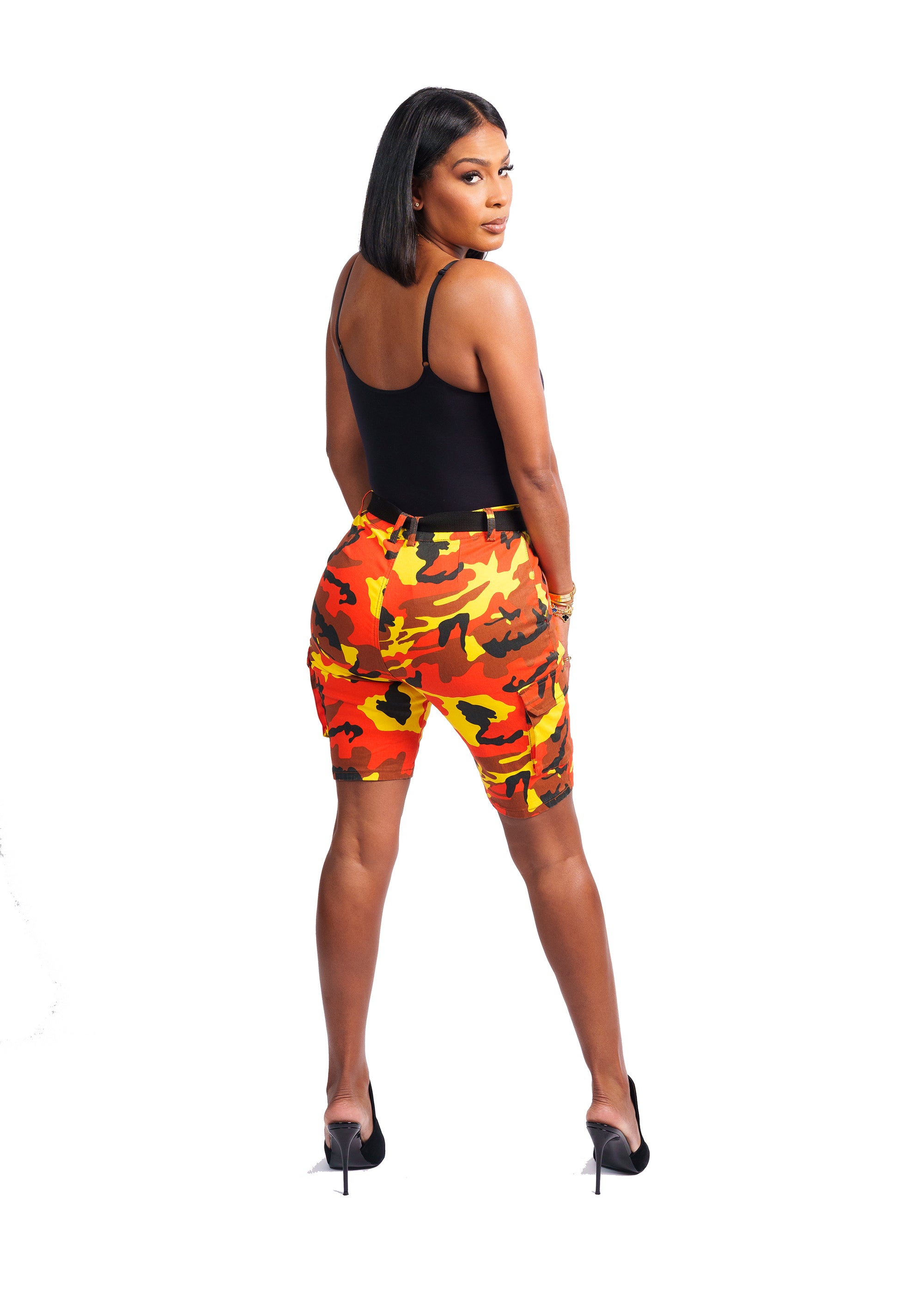 ORANGE CAMO SHORTS